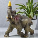Elephant Ornament Figurine Jumbo Resin Backflow Incense Burner Aromatherapy Gift