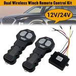Dual Wireless Winch Remote Control Kit 12V 24V w/ 2 Remotes for Truck ATV SUV UK