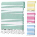 Hammam Beach Towel Large Striped Turkish Style Cotton Rich Lightweight Quick Dry