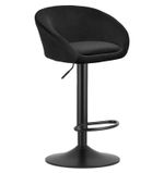 EAST Black Velvet Bar Stool