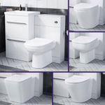500mm Basin 2 Drawer Vanity Cabinet & WC Toilet Pan Combo Suite | Nanuya