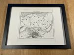 Vintage Map of Cairo & the Pyramids, Egypt - Framed, Glazed & Mounted