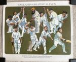 Cricket Poster ~ 1976 Drawn by Trog “England’s Greatest Eleven”   Ashes Vintage