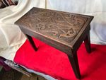 Small Arts & Crafts Art Nouveau Edwardian Carved Oak Occasional Table VGC