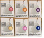 Simplehuman H K J V M Q Bin Liners Code Q M V J K H  30L 35L 40 45L bin bag Pack