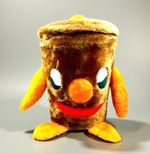 Dusty Bin Retro Vintage Plush Laundry Basket Toy Storage - 48cm (H) Fluffy - VGC