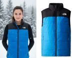 The North Face Teen Boys Girls Women Blue Black Synthetic Gilet XL 38" XXL 40"