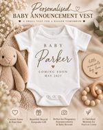 Personalised Baby Vest Babygrow | Custom Name & Date New Baby Gift announcement