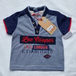 Lee Cooper Baby Polo Shirt 0-3 Months Striped Navy/White/Red Short Sleeve