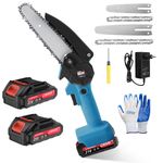 21V Electric Cordless Chainsaw Handheld One-Hand Mini Saw Wood Cutter +2 Battery