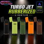 Matteo Turbo Jet Flame Lighter Windproof Refillable Rubberised Flip Top Lighter