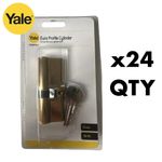 JOB LOT - 24 PACK - YALE Euro Profile Double Cylinder 35/45 (80mm) Brass- 5 Pin