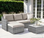 Modular Premium PU Rattan Outdoor 2 3 Seater Sofa, Coffee Table & Stool Set