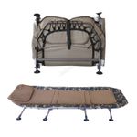Fishing Bed with 8 Leg Folding Portable Camo 150kg Support Overnight 210 x 97cm