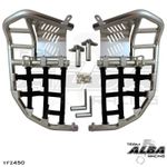 Yamaha YFZ 450 Nerf Bars Pro Peg Heel Guard Alba Racing Silver Black 199T7SB