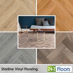 Herringbone Starline Vinyl Flooring 2mm Lino Roll Kitchen Bathroom Only £8.99m²