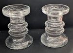 Two Iittala Candle Holders Candlesticks Glass Design Timo Sarpaneva Finland