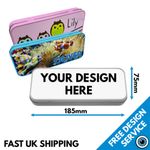 Custom Printed Metal Pencil Tin • Customised Pen Case • Personalised School Tin