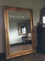 Antique Gold  Ornate Large Statement French Leaner Dress Floor Wall Mirror 7FT!!