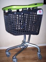 Wire & Plastic Shopping Loop Trolley Baskets Green Red or Blue