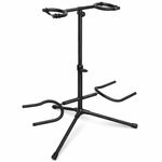 Double Guitar Stand Electric Acoustic Bass with Height Adjustable Neck Support 