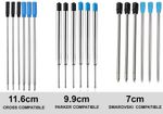 Black Or Blue Ballpoint Pen Refills Compatible With Parker Or Cross Ink 8513