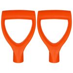 2-Pack Shovel D Grip Handle, 28mm Inside Diameter Plastic Shovel Handle [Orange]