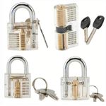 Practice Lock - Mini Transparent Padlock for Skill Training with Keys