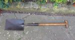 Vintage garden spade, border spade. digging spade. Wooden T Handle.  ROBUST.