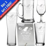 Personalised Engraved Sports Award Fishing Trophy, Various Glasses, Gift Boxed