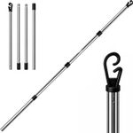 2.4M Stainless Steel Washing Line Prop 4-Section Washing Line Laundry Support