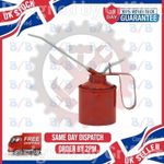 OIL CAN 1/4 PINT GARAGE PUMP THUMB LEVER ACTION STEEL METAL WITH RIGID SPOUT