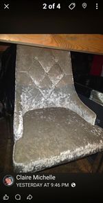 Black Velvet Upholstered Dining Chair, Padded Seat, Chrome Metal Legs 100cm