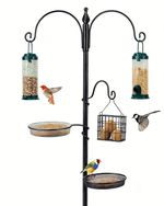 Garden Wild Bird Feeder Feeding Station With Stabiliser Feet Spikes Stand Black