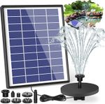 6.5W Solar Fountain with Built-In 1500mAh Battery, High-Efficiency Solar Panel