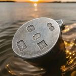 1977 Vintage English Sterling Silver Ingot Oval Bar Pendant - 15 Grams