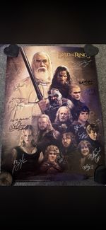 Lord Of The Rings Multi Signed Poster 35x25 With Photo Proof