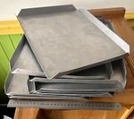 Silver Aluminium Rectangular Hot Pie Cabinet Tray Set…. 30 cm x 20 cm approx