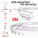 5M Bendable Flexible Curtain Silent Track Bay / Straight Windows Ceiling Rail UK