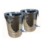 2 x 30L Stainless Steel Bokashi Composters 60L Indoor Kitchen Food Waste System