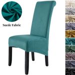 Stretch Suede Dining Chair Covers XL Size Soft Large Chair Protector Waterproof