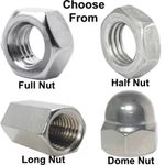 M3 M4 M5 M6 M8 M10 M12 M16 NUTS FULL HALF DOME LONG NUT TO FIT METRIC SCREWS BZP