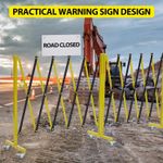 20FT Expandable Barricade Portable Safety Barrier Gates Metal Retractable Yellow