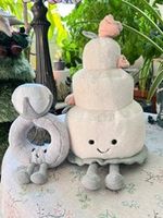 Jellycat Amuseable Wedding Cake & Diamond Ring Toy Gift BNWT Tags + Dust Bags
