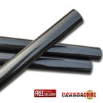 Carbon Fibre Tube 3K Gloss Plain Weave 500/1000mm OD 8–72mm 0.5–2.5mm UK Stock