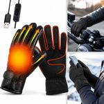 USB Heated Thermal Cycling Gloves Waterproof Touchscreen Hand Warmer Motorcycle