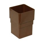 FLOPLAST 65mm Square Downpipe Socket - Brown - FREE Next-Day Delivery