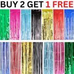 2M-3M FOIL FRINGE TINSEL BACKDROP CURTAIN DOOR WEDDING BIRTHDAY PARTY DECORATION