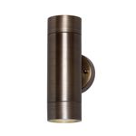 Litecraft Talon Brass Outdoor Wall Light Up & Down IP54 Rated - Antique Bronze