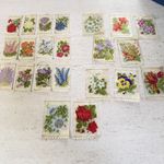 22 Vintage Kensitas Silk Flowers - 1930s Tobacco Cards - Small & Medium Sizes